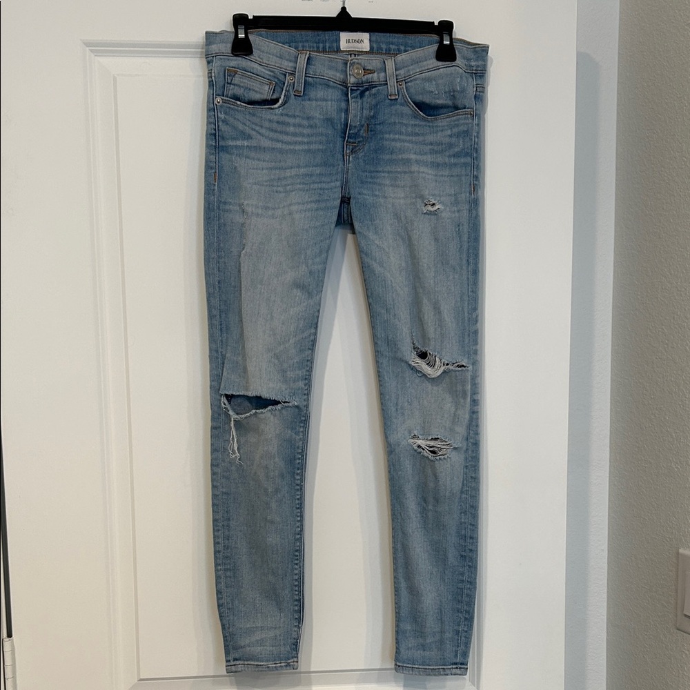 Hudson Distressed Skinny Jeans